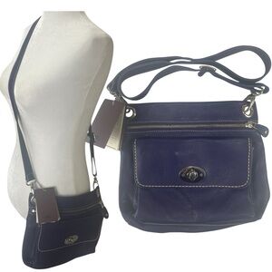 Roots Crossbody Original Flat Bag Prince Leather Purse Purple New with Tags